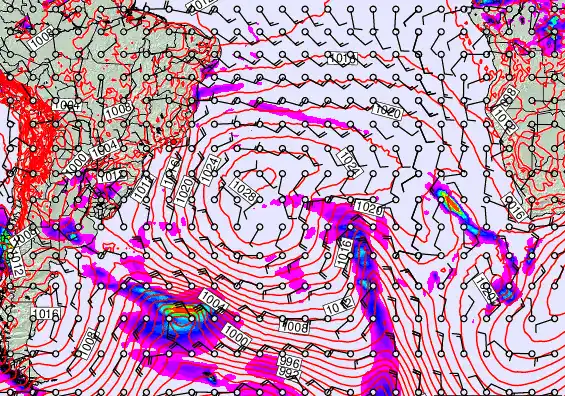 South Atlantic forecast chart for Friday, September 19th, 2025 at 6:00 PM
