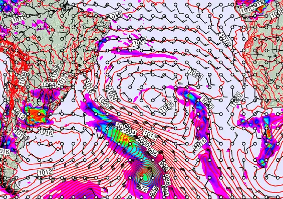 South Atlantic forecast chart for Saturday, September 20th, 2025 at 12:00 PM