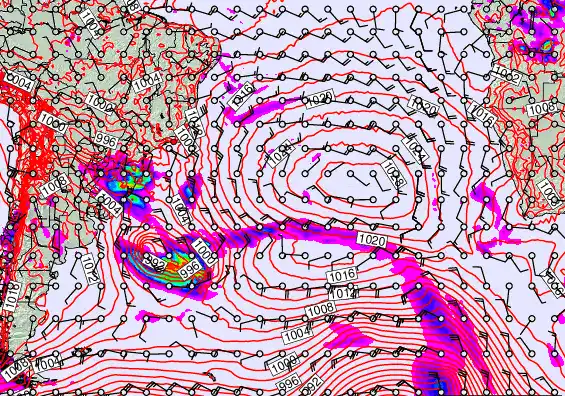 South Atlantic forecast chart for Sunday, September 21st, 2025 at 6:00 PM