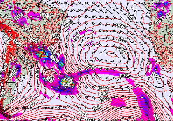 South Atlantic forecast chart for Monday, September 22nd, 2025 at 12:00 AM