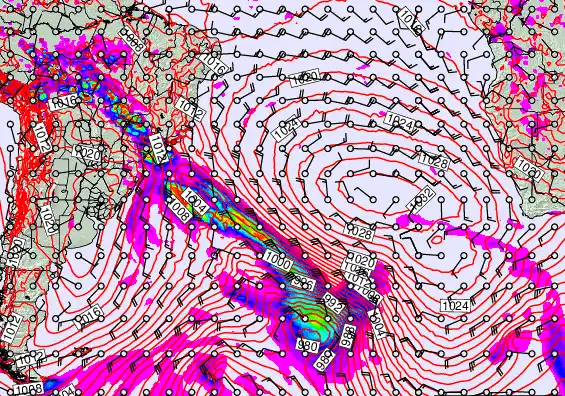 South Atlantic forecast chart for Tuesday, September 23rd, 2025 at 12:00 AM
