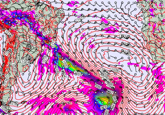 South Atlantic forecast chart for Tuesday, September 23rd, 2025 at 6:00 AM