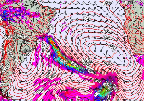 South Atlantic forecast chart for Tuesday, September 23rd, 2025 at 12:00 PM
