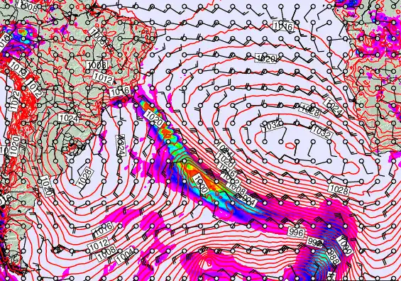 South Atlantic forecast chart for Tuesday, September 23rd, 2025 at 6:00 PM
