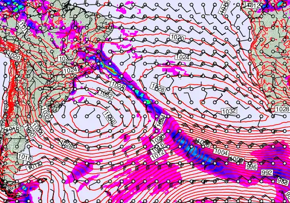 South Atlantic forecast chart for Wednesday, September 24th, 2025 at 12:00 PM