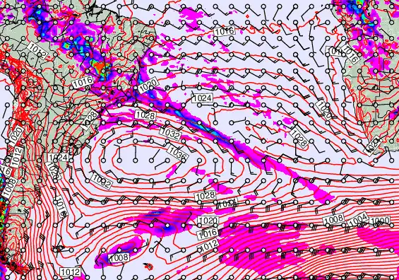 South Atlantic forecast chart for Thursday, September 25th, 2025 at 6:00 AM