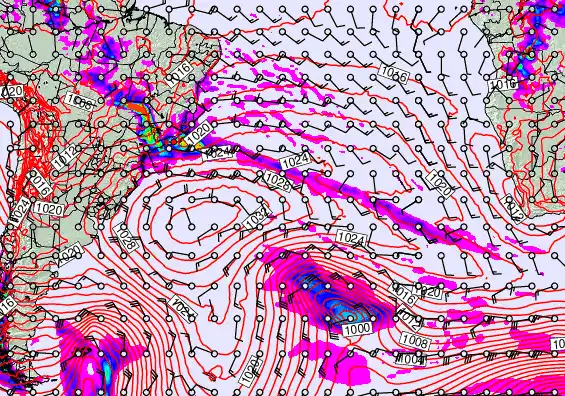 South Atlantic forecast chart for Friday, September 26th, 2025 at 6:00 AM