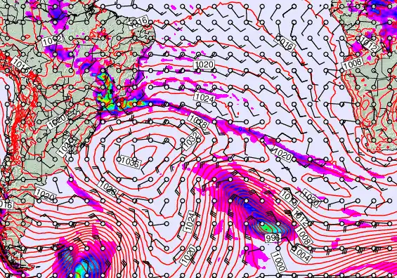 South Atlantic forecast chart for Friday, September 26th, 2025 at 12:00 PM