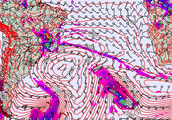 South Atlantic forecast chart for Friday, September 26th, 2025 at 6:00 PM