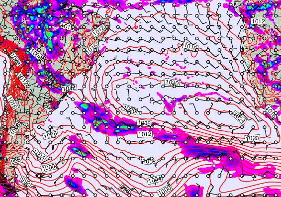 South Atlantic forecast chart for Wednesday, December 24th, 2025 at 12:00 AM
