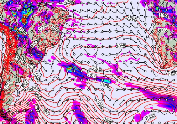 South Atlantic forecast chart for Wednesday, December 24th, 2025 at 6:00 PM
