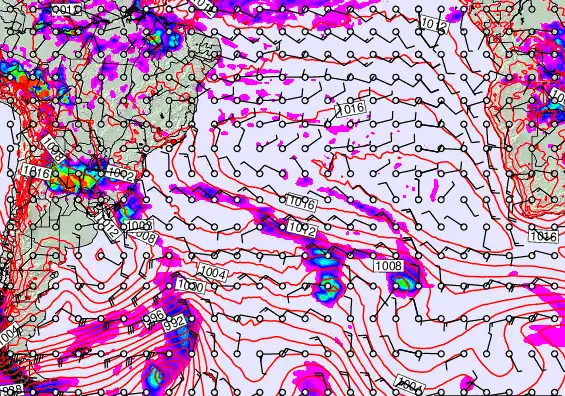 South Atlantic forecast chart for Thursday, December 25th, 2025 at 12:00 PM