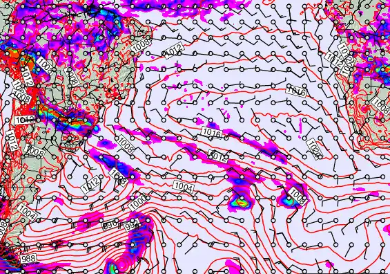 South Atlantic forecast chart for Thursday, December 25th, 2025 at 6:00 PM