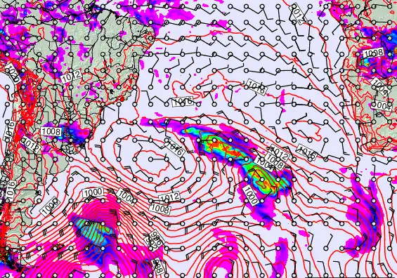 South Atlantic forecast chart for Saturday, December 27th, 2025 at 12:00 PM