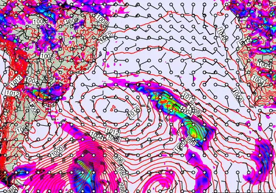 South Atlantic forecast chart for Saturday, December 27th, 2025 at 6:00 PM