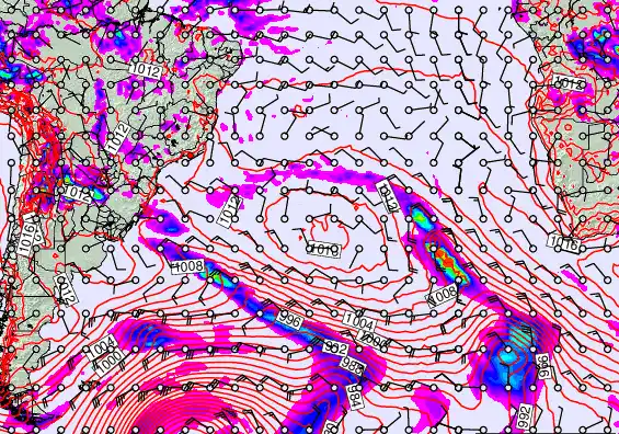 South Atlantic forecast chart for Sunday, December 28th, 2025 at 12:00 PM