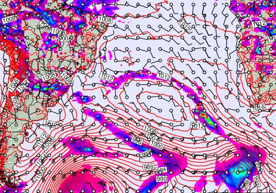 South Atlantic forecast chart for Sunday, December 28th, 2025 at 6:00 PM