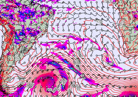 South Atlantic forecast chart for Monday, December 29th, 2025 at 12:00 PM