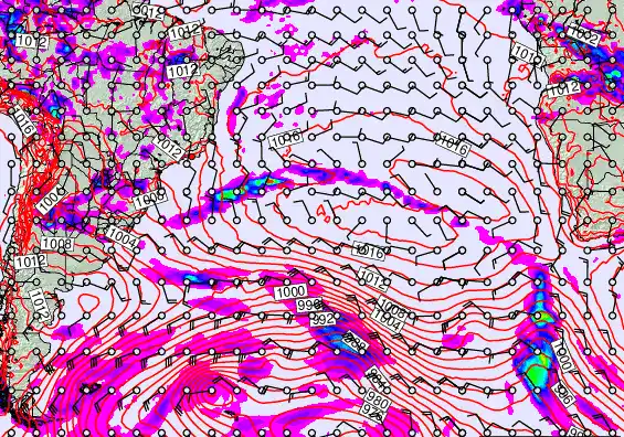 South Atlantic forecast chart for Thursday, January 1st, 2026 at 12:00 PM