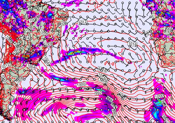 South Atlantic forecast chart for Thursday, January 1st, 2026 at 6:00 PM