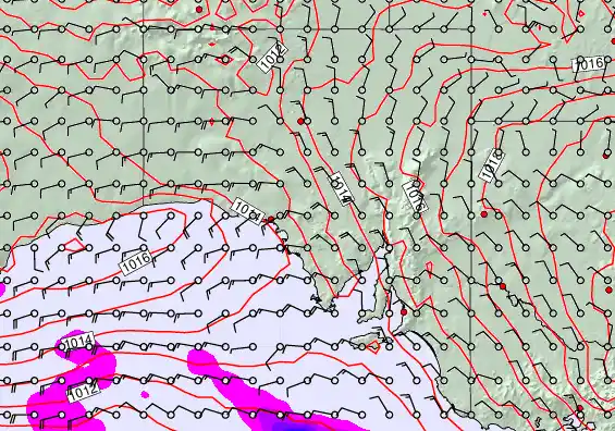 South Australia forecast chart for Thursday, September 18th, 2025 at 6:00 AM