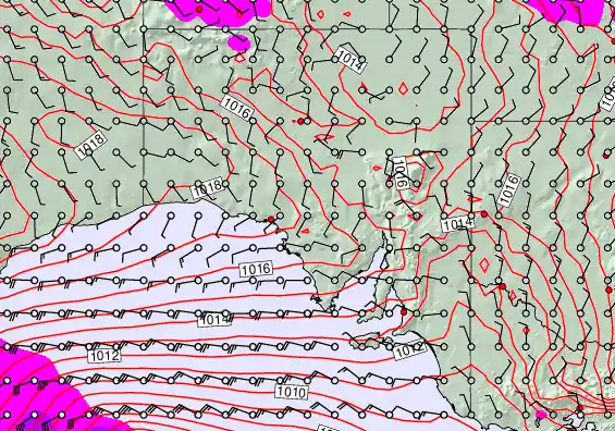 South Australia forecast chart for Thursday, September 18th, 2025 at 6:00 PM