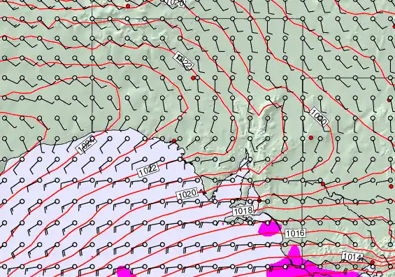 South Australia forecast chart for Saturday, September 20th, 2025 at 6:00 PM