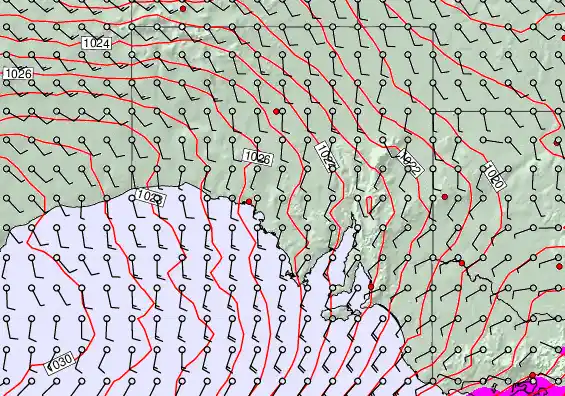 South Australia forecast chart for Sunday, September 21st, 2025 at 6:00 PM
