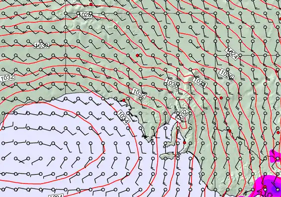 South Australia forecast chart for Monday, September 22nd, 2025 at 12:00 PM