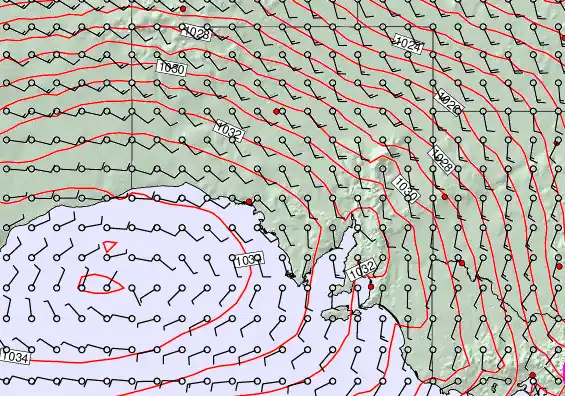 South Australia forecast chart for Monday, September 22nd, 2025 at 6:00 PM