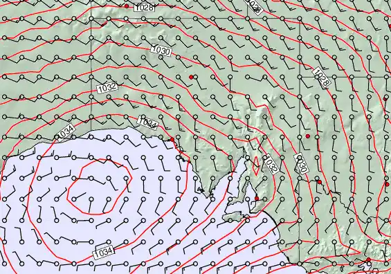 South Australia forecast chart for Tuesday, September 23rd, 2025 at 12:00 PM