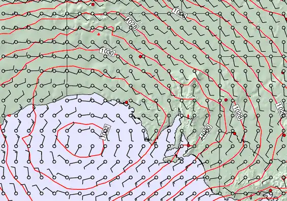 South Australia forecast chart for Tuesday, September 23rd, 2025 at 6:00 PM