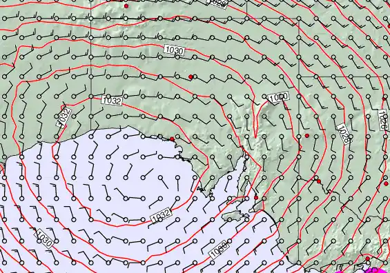 South Australia forecast chart for Wednesday, September 24th, 2025 at 12:00 AM