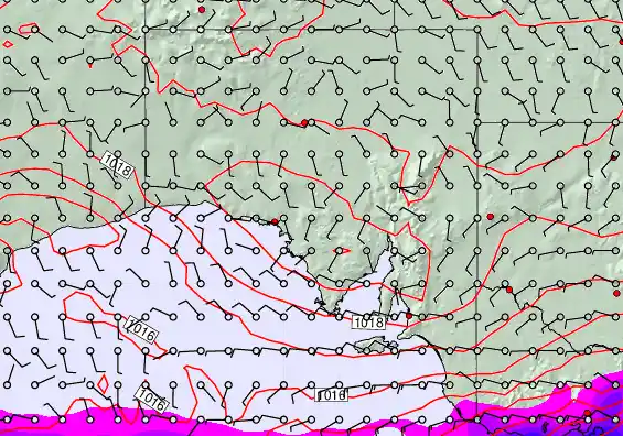 South Australia forecast chart for Thursday, September 25th, 2025 at 12:00 PM