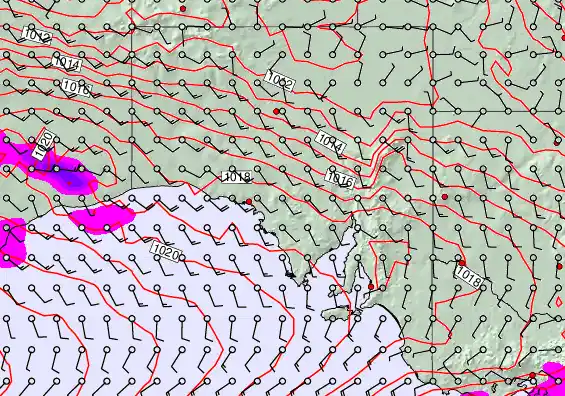 South Australia forecast chart for Saturday, September 27th, 2025 at 6:00 PM