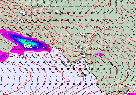 South Australia forecast chart for Sunday, September 28th, 2025 at 12:00 AM