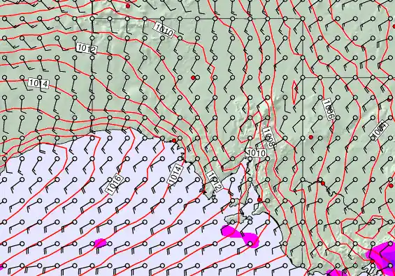 South Australia forecast chart for Saturday, November 29th, 2025 at 6:00 AM
