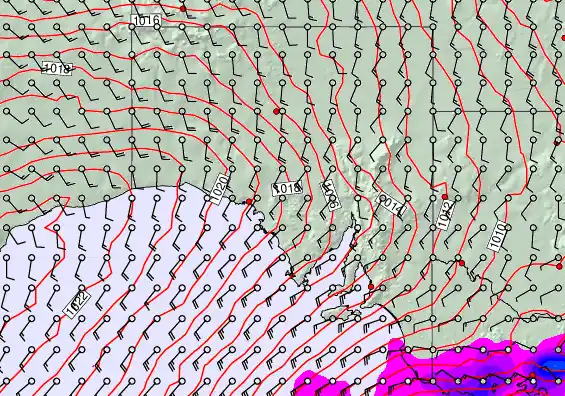 South Australia forecast chart for Sunday, November 30th, 2025 at 12:00 PM