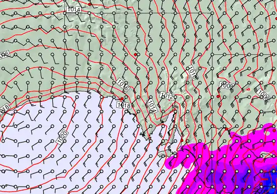 South Australia forecast chart for Monday, December 1st, 2025 at 6:00 AM