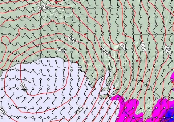 South Australia forecast chart for Monday, December 1st, 2025 at 12:00 PM
