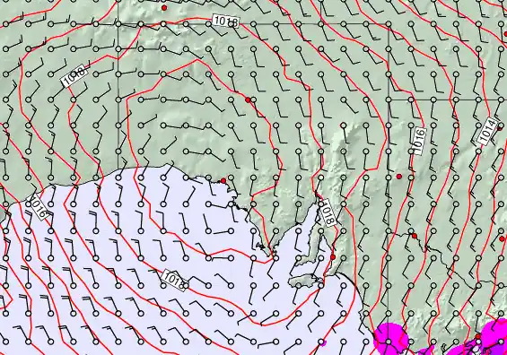 South Australia forecast chart for Tuesday, December 2nd, 2025 at 12:00 AM
