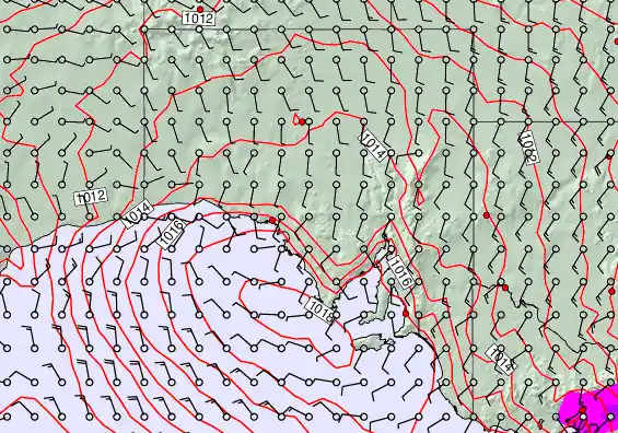 South Australia forecast chart for Tuesday, December 2nd, 2025 at 6:00 AM