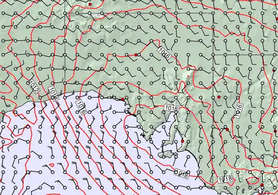 South Australia forecast chart for Tuesday, December 2nd, 2025 at 12:00 PM