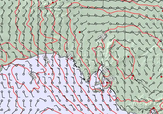 South Australia forecast chart for Wednesday, December 3rd, 2025 at 12:00 AM