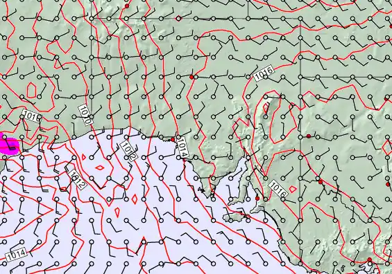 South Australia forecast chart for Wednesday, December 3rd, 2025 at 12:00 PM