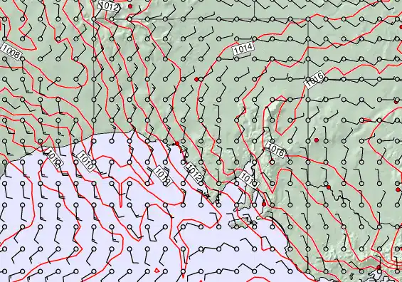 South Australia forecast chart for Wednesday, December 3rd, 2025 at 6:00 PM