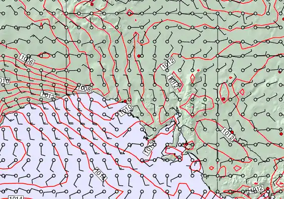 South Australia forecast chart for Thursday, December 4th, 2025 at 6:00 AM