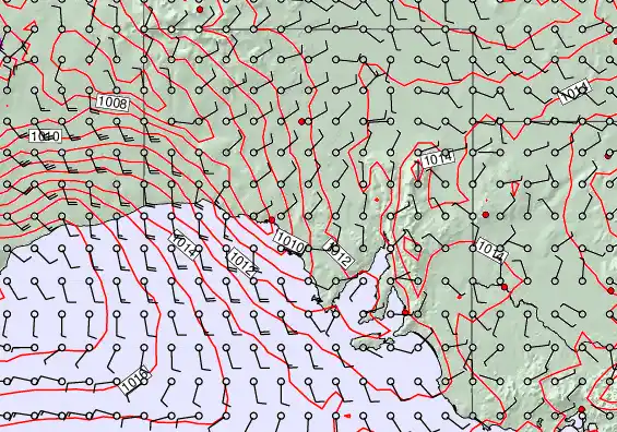 South Australia forecast chart for Thursday, December 4th, 2025 at 12:00 PM