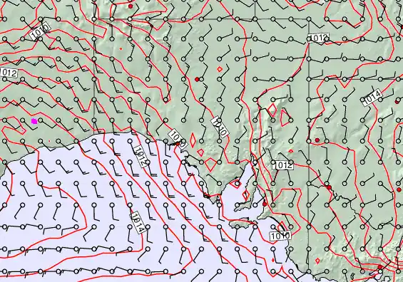 South Australia forecast chart for Thursday, December 4th, 2025 at 6:00 PM