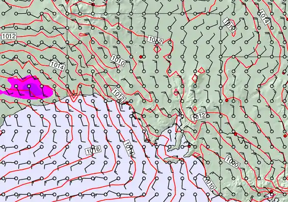 South Australia forecast chart for Friday, December 5th, 2025 at 12:00 AM